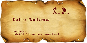 Kello Marianna névjegykártya